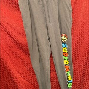 Men’s Gray Super Mario Sweatpants Size XL